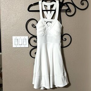 EMERALD SUNDAE fit & flair white open back dress Size S